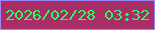 文字の大きさ：4、枠の色：9c86f7、背景の色：a92d67、文字の色：2efa5e 無料ブログパーツのブログ時計