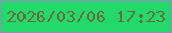 文字の大きさ：4、枠の色：9c88c9、背景の色：23d96a、文字の色：686b3a 無料ブログパーツのブログ時計