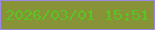 文字の大きさ：3、枠の色：9c88e5、背景の色：889337、文字の色：58c522 無料ブログパーツのブログ時計
