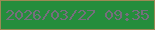 文字の大きさ：4、枠の色：9c8954、背景の色：258d3c、文字の色：766e7d 無料ブログパーツのブログ時計