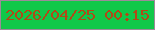 文字の大きさ：4、枠の色：9c8a99、背景の色：10c849、文字の色：b14917 無料ブログパーツのブログ時計