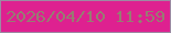 文字の大きさ：1、枠の色：9c8aa3、背景の色：de2190、文字の色：977c72 無料ブログパーツのブログ時計