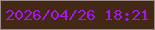 文字の大きさ：4、枠の色：9c8b86、背景の色：432816、文字の色：a619e4 無料ブログパーツのブログ時計