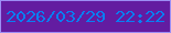 文字の大きさ：2、枠の色：9c8ef5、背景の色：631ca1、文字の色：097ef2 無料ブログパーツのブログ時計