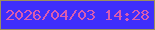 文字の大きさ：4、枠の色：9c8f5d、背景の色：3f2efb、文字の色：d95cb0 無料ブログパーツのブログ時計