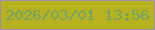 文字の大きさ：3、枠の色：9c8fb0、背景の色：b8b21f、文字の色：6ea46b 無料ブログパーツのブログ時計