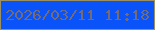 文字の大きさ：1、枠の色：9c9063、背景の色：0a53f8、文字の色：746b79 無料ブログパーツのブログ時計