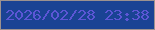 文字の大きさ：4、枠の色：9c928f、背景の色：1a4394、文字の色：5c56d5 無料ブログパーツのブログ時計