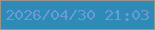 文字の大きさ：3、枠の色：9c9390、背景の色：2e8bb6、文字の色：6a9ad7 無料ブログパーツのブログ時計