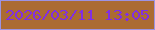 文字の大きさ：5、枠の色：9c93e3、背景の色：ab6b32、文字の色：812ee3 無料ブログパーツのブログ時計