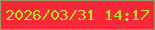 文字の大きさ：3、枠の色：9c9563、背景の色：fa263a、文字の色：b1e522 無料ブログパーツのブログ時計