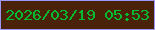 文字の大きさ：1、枠の色：9c96fb、背景の色：492209、文字の色：01bc2e 無料ブログパーツのブログ時計