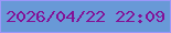 文字の大きさ：4、枠の色：9c97f9、背景の色：6899d7、文字の色：831297 無料ブログパーツのブログ時計