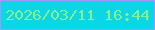 文字の大きさ：4、枠の色：9c98fe、背景の色：0bd6e5、文字の色：88ef8f 無料ブログパーツのブログ時計