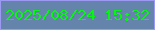 文字の大きさ：4、枠の色：9c99f3、背景の色：6584ab、文字の色：05f610 無料ブログパーツのブログ時計