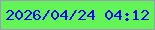 文字の大きさ：5、枠の色：9c9bb8、背景の色：63f557、文字の色：0805fa 無料ブログパーツのブログ時計
