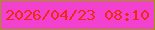 文字の大きさ：1、枠の色：9c9c0b、背景の色：f141ce、文字の色：eb2c12 無料ブログパーツのブログ時計