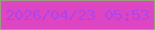 文字の大きさ：5、枠の色：9c9c81、背景の色：de45c2、文字の色：ae45eb 無料ブログパーツのブログ時計