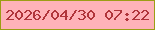 文字の大きさ：1、枠の色：9c9d14、背景の色：feb2b8、文字の色：b0343b 無料ブログパーツのブログ時計