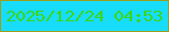 文字の大きさ：2、枠の色：9c9d1b、背景の色：17ddfa、文字の色：3ad61a 無料ブログパーツのブログ時計