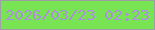 文字の大きさ：1、枠の色：9c9fa4、背景の色：78e453、文字の色：ad90db 無料ブログパーツのブログ時計