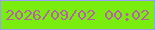 文字の大きさ：5、枠の色：9c9ffa、背景の色：78ed0e、文字の色：b860a8 無料ブログパーツのブログ時計