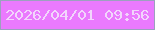 文字の大きさ：3、枠の色：9ca0bf、背景の色：ea7afe、文字の色：f2d5fc 無料ブログパーツのブログ時計