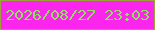 文字の大きさ：3、枠の色：9ca239、背景の色：fb25ee、文字の色：8ee25e 無料ブログパーツのブログ時計
