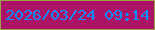 文字の大きさ：2、枠の色：9ca244、背景の色：aa1366、文字の色：048cfd 無料ブログパーツのブログ時計