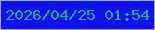 文字の大きさ：2、枠の色：9ca3fe、背景の色：1012ec、文字の色：27a89d 無料ブログパーツのブログ時計