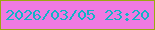 文字の大きさ：4、枠の色：9ca80f、背景の色：ef7ae1、文字の色：12b3c7 無料ブログパーツのブログ時計