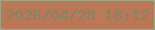文字の大きさ：3、枠の色：9ca886、背景の色：bb7856、文字の色：808665 無料ブログパーツのブログ時計
