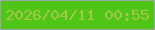 文字の大きさ：3、枠の色：9ca9a2、背景の色：4fc515、文字の色：a5c74d 無料ブログパーツのブログ時計