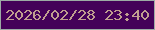 文字の大きさ：2、枠の色：9caba5、背景の色：440159、文字の色：c0a08f 無料ブログパーツのブログ時計