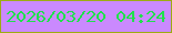 文字の大きさ：1、枠の色：9cac12、背景の色：ca89fe、文字の色：1fe14c 無料ブログパーツのブログ時計