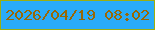 文字の大きさ：2、枠の色：9cae0e、背景の色：29abf8、文字の色：996705 無料ブログパーツのブログ時計