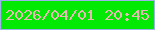 文字の大きさ：5、枠の色：9cb0e9、背景の色：02ea03、文字の色：e9b7b6 無料ブログパーツのブログ時計