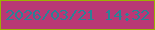 文字の大きさ：4、枠の色：9cb102、背景の色：b93875、文字の色：2b8296 無料ブログパーツのブログ時計