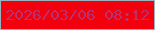 文字の大きさ：4、枠の色：9cb1bc、背景の色：f2000e、文字の色：b9316f 無料ブログパーツのブログ時計