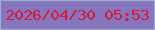 文字の大きさ：3、枠の色：9cb2cd、背景の色：8676be、文字の色：d51839 無料ブログパーツのブログ時計