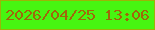 文字の大きさ：1、枠の色：9cb407、背景の色：47f511、文字の色：9f670b 無料ブログパーツのブログ時計