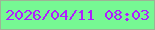 文字の大きさ：4、枠の色：9cb495、背景の色：76f893、文字の色：b01eff 無料ブログパーツのブログ時計