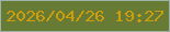文字の大きさ：2、枠の色：9cb4a7、背景の色：677b35、文字の色：cf9e0d 無料ブログパーツのブログ時計