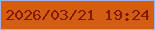 文字の大きさ：4、枠の色：9cb4ea、背景の色：d35e13、文字の色：821900 無料ブログパーツのブログ時計