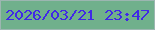 文字の大きさ：2、枠の色：9cb6b1、背景の色：70b08c、文字の色：4028e7 無料ブログパーツのブログ時計