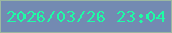文字の大きさ：2、枠の色：9cb8a1、背景の色：738ab2、文字の色：1efda5 無料ブログパーツのブログ時計