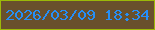 文字の大きさ：2、枠の色：9cb908、背景の色：69502c、文字の色：268ff7 無料ブログパーツのブログ時計