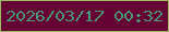文字の大きさ：1、枠の色：9cb95f、背景の色：650335、文字の色：4a9674 無料ブログパーツのブログ時計