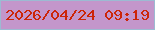 文字の大きさ：3、枠の色：9cbad2、背景の色：c396cb、文字の色：cc2508 無料ブログパーツのブログ時計