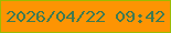 文字の大きさ：2、枠の色：9cbb02、背景の色：fd9403、文字の色：3f7a52 無料ブログパーツのブログ時計